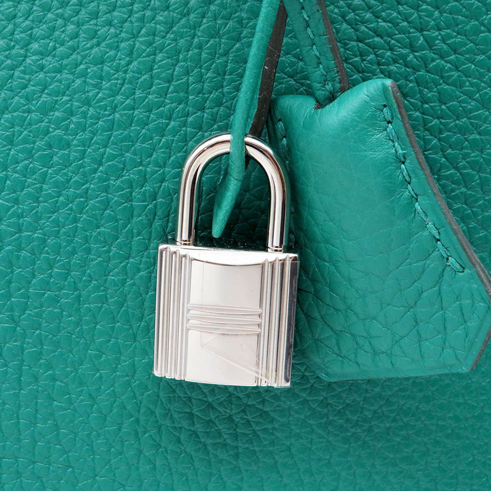 Hermès Birkin 35 Taurillon Clemence U4 Vert Vertigo mit Palladium Beschlägen