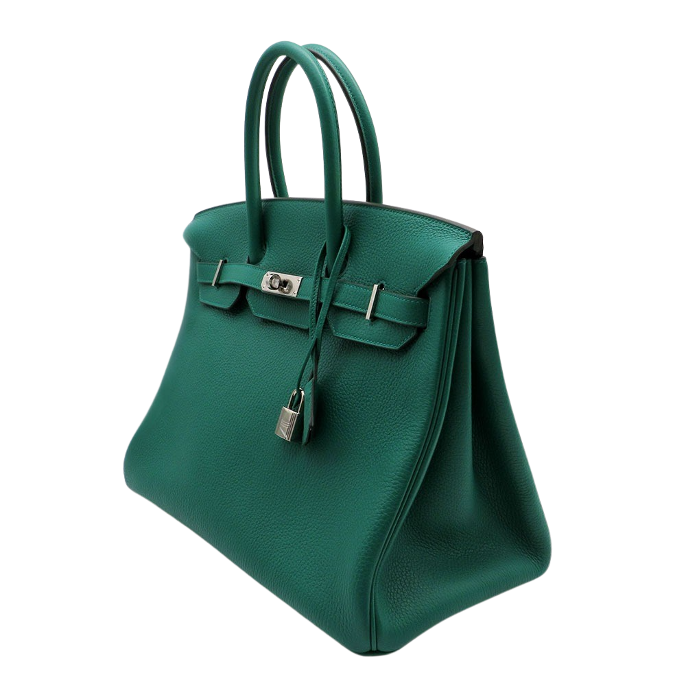 Hermès Birkin 35 Taurillon Clemence U4 Vert Vertigo mit Palladium Beschlägen