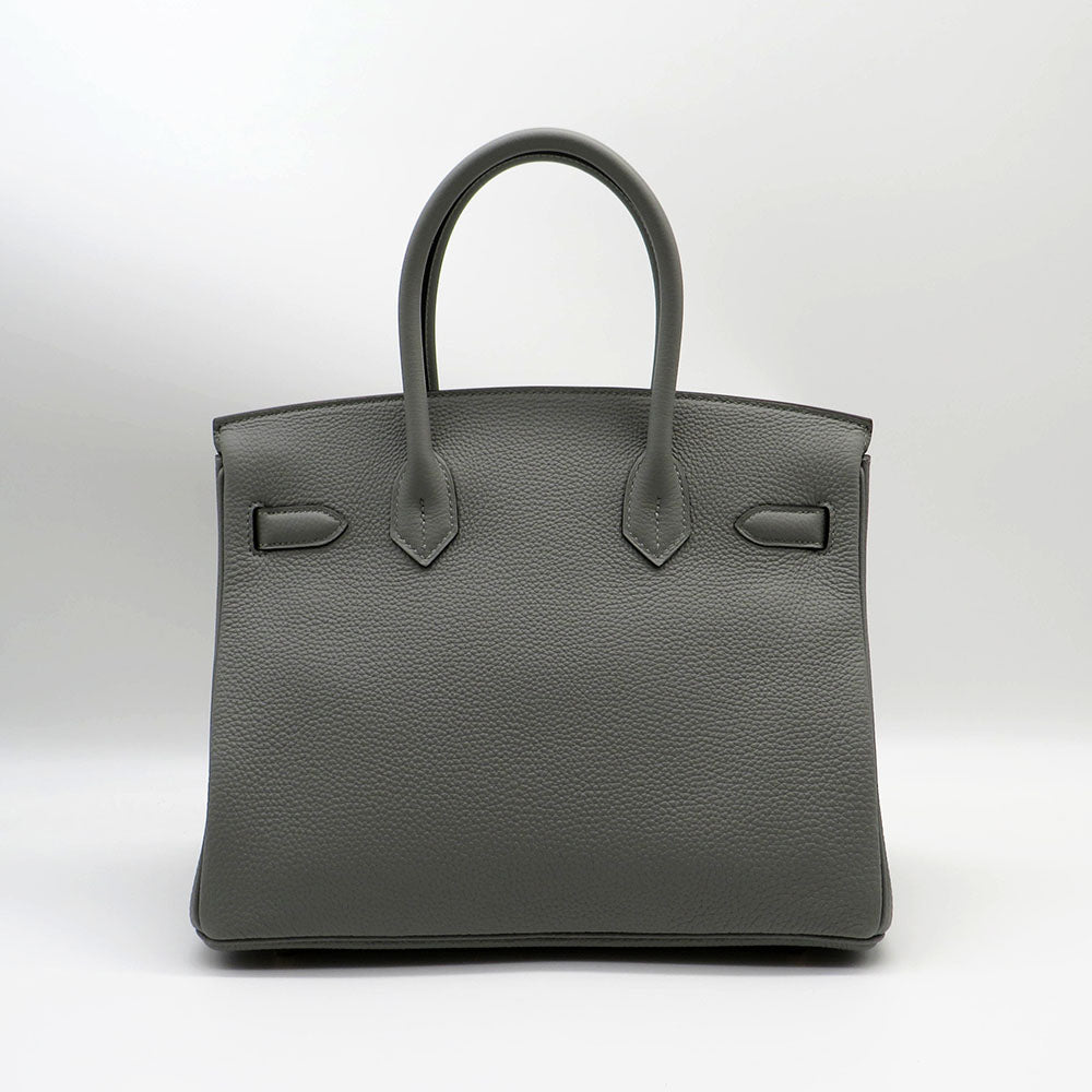 Hermès Birkin 30 Veau Togo 4Z Gris Mouette mit Gelbgold Beschlägen