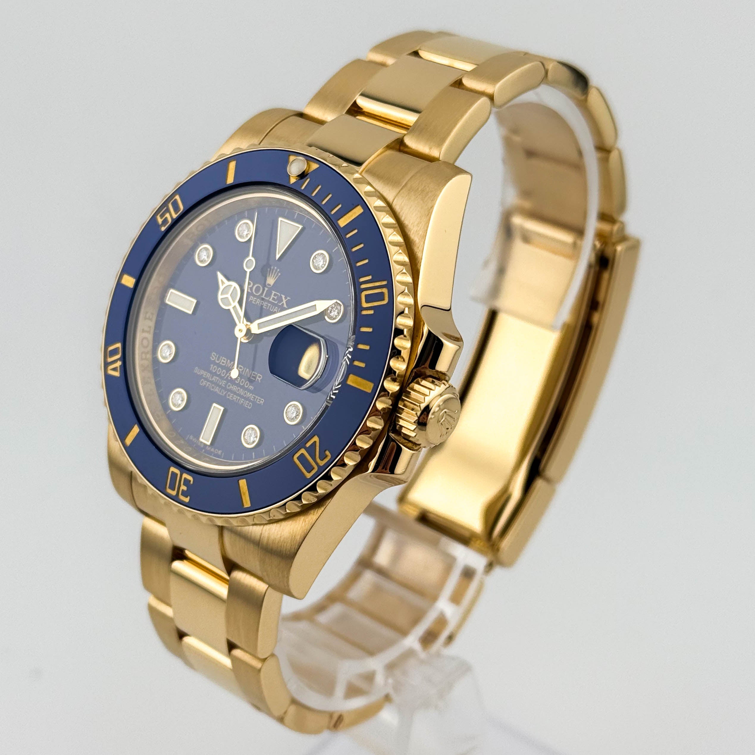 Rolex Submariner 40 Yellow Gold 116618LB - 2014 Diamond Dial