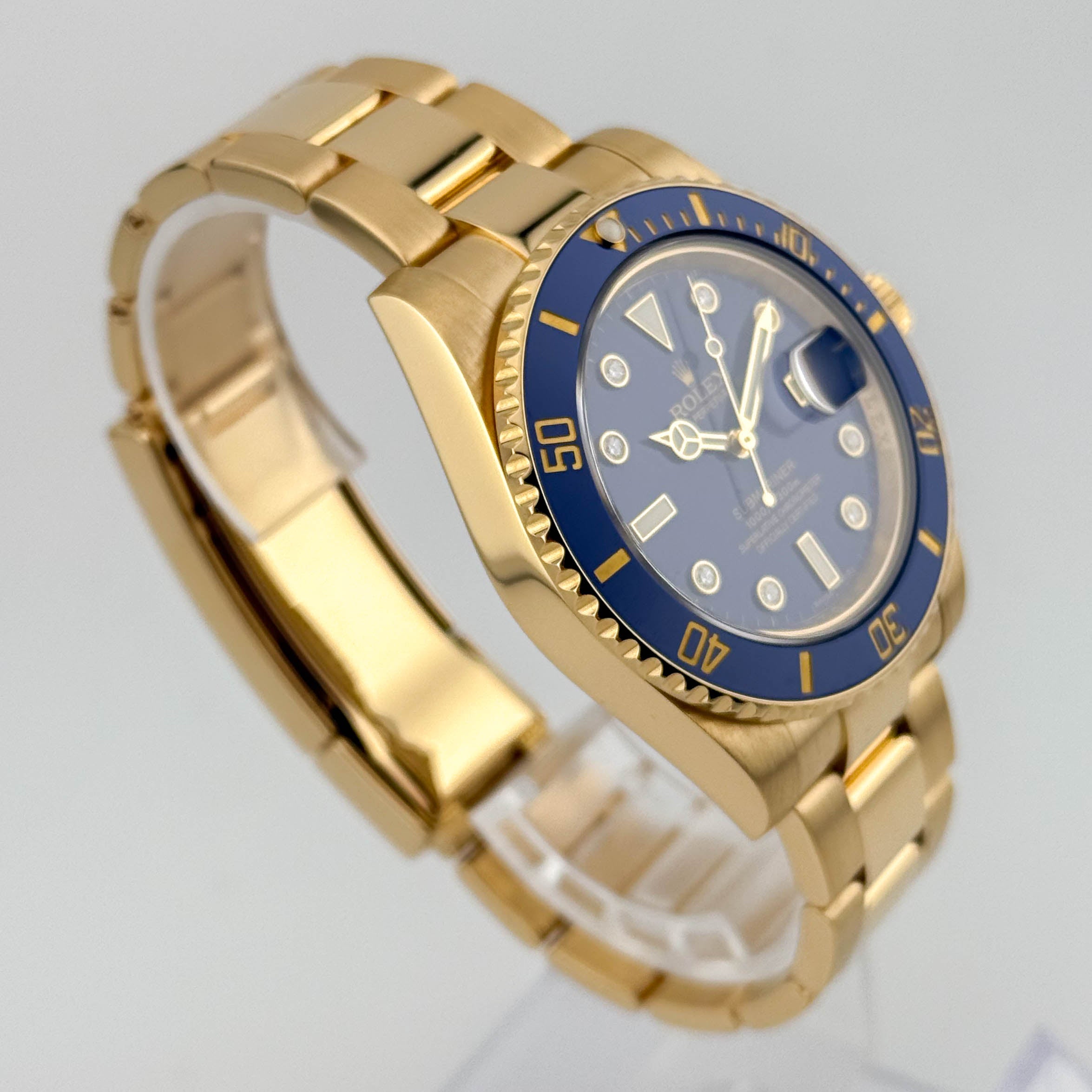 Rolex Submariner 40 Gelbgold 116618LB - 2014 Diamond Dial -