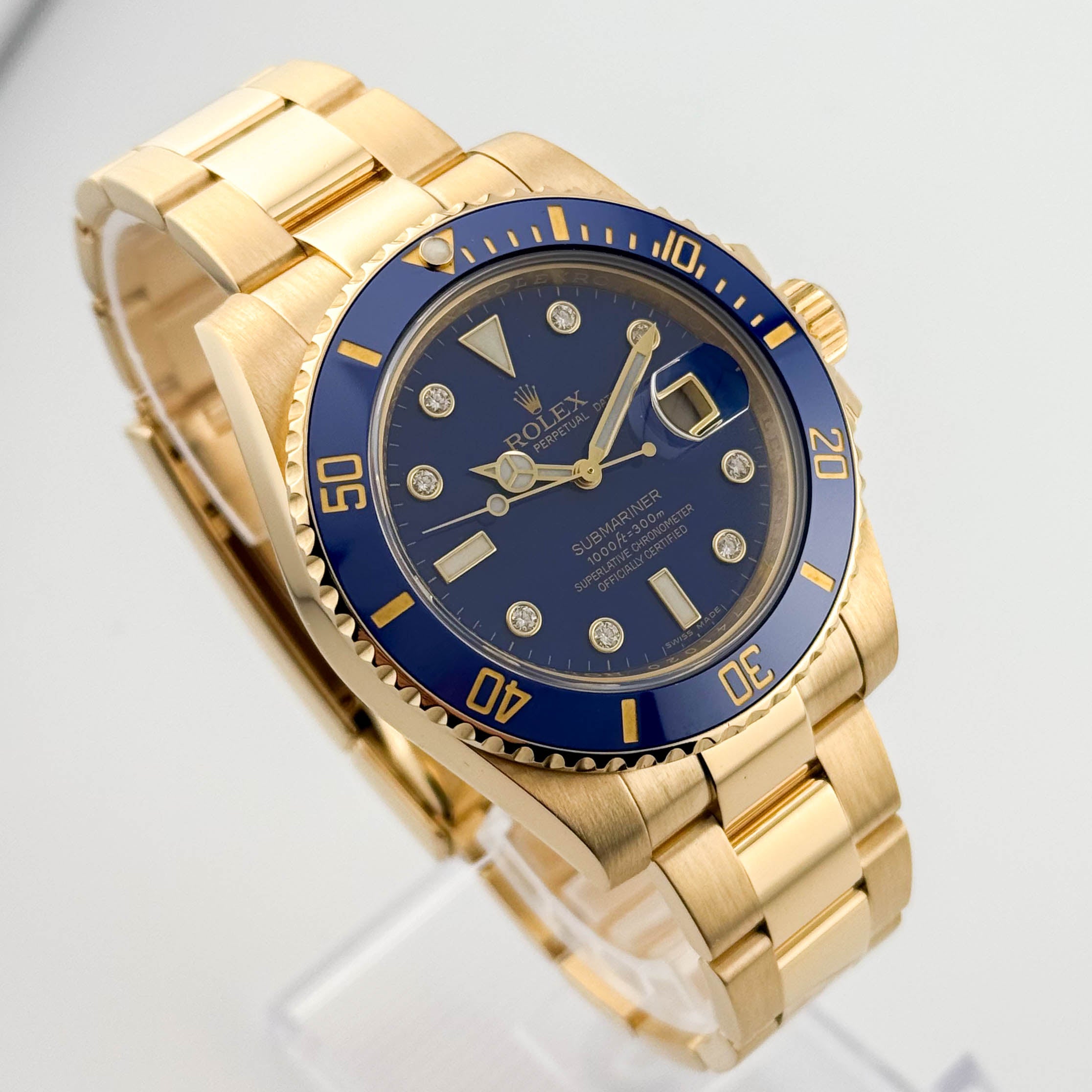 Rolex Submariner 40 Gelbgold 116618LB - 2014 Diamond Dial -