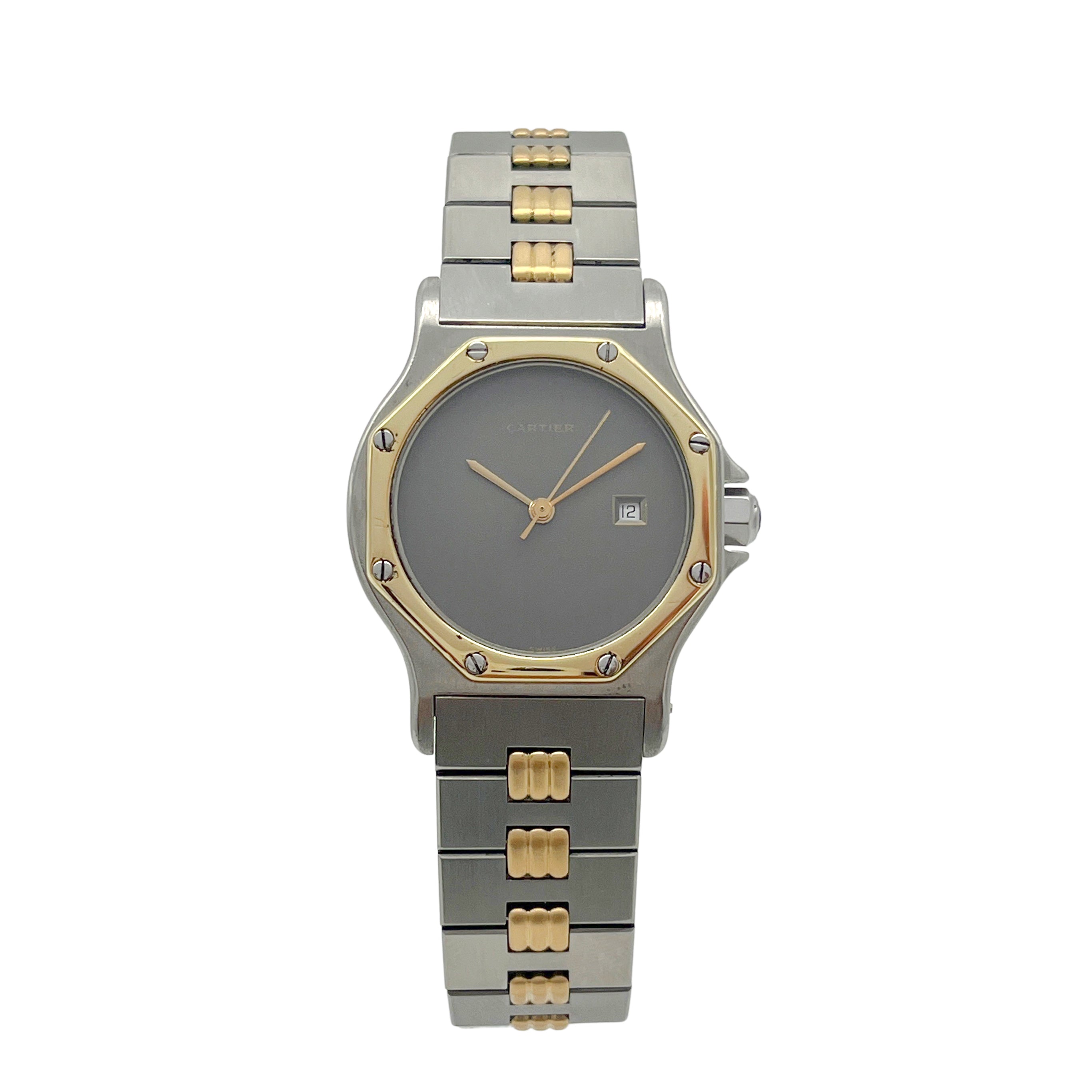 Cartier Santos Octagon Stahl / Gold 1989