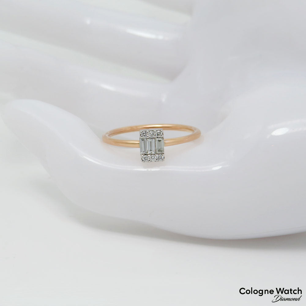 Ring Solitärring mit 0,24ct E-F/vvs Diamant in 750/18K Weiß-/Rosegold Gr. 55