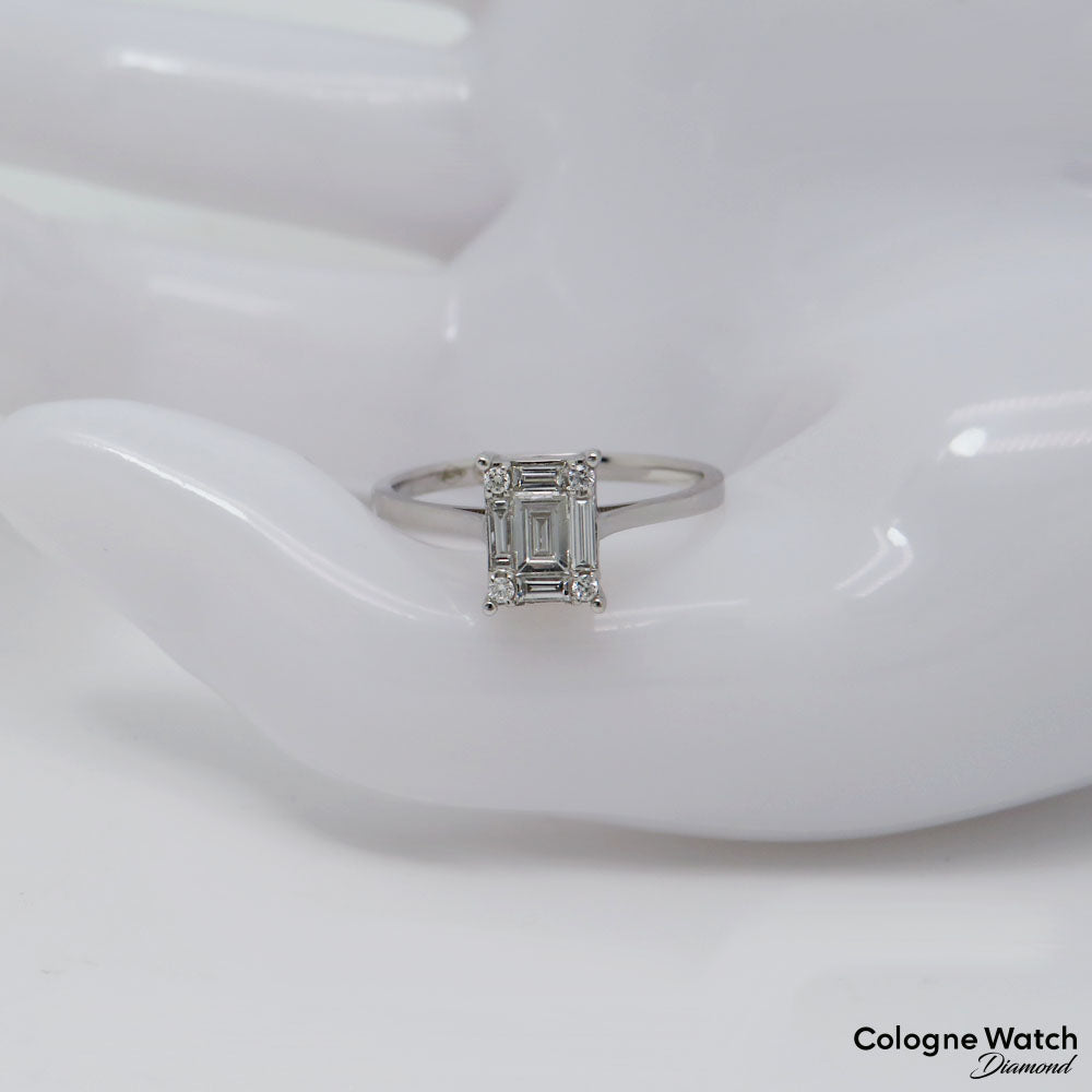 Ring Solitaire ring with 0.39ct F-G/vs Diamond in 750/18K White Gold size 54