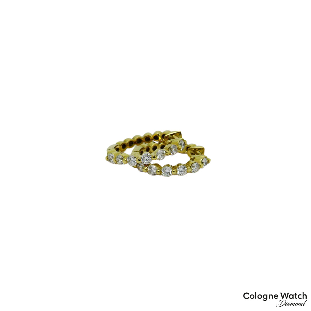 Creolen Ohrringe mit 0,30ct F-G/si Brillant in 750/18K Gelbgold