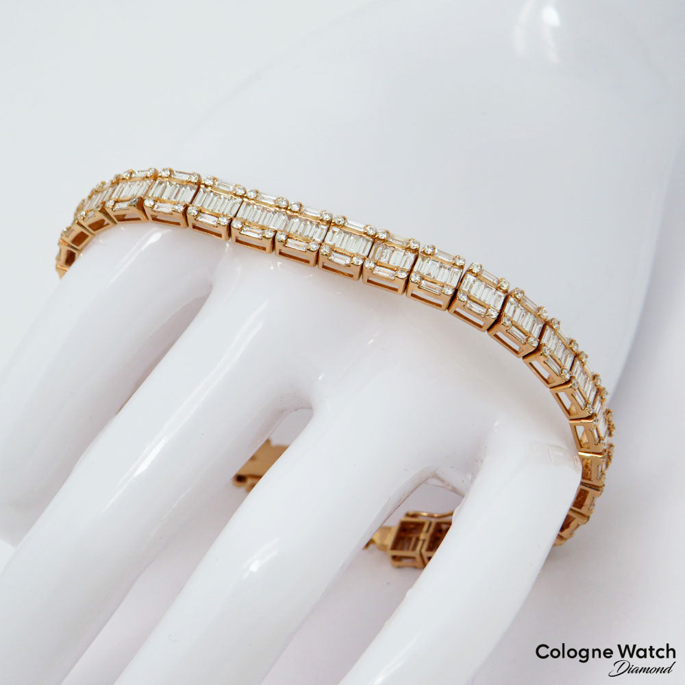 Bracelet Tennis bracelet with 6,61ct E-F/vvs Diamond in 750/18K rose gold 18 cm