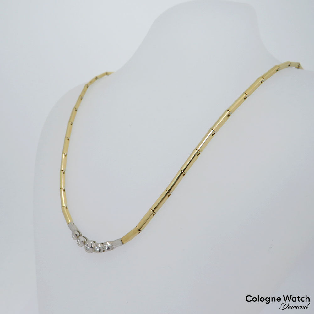 Necklace with approx. 0.26ct W-si brilliant-cut diamond in 750/18K white/Yellow Gold