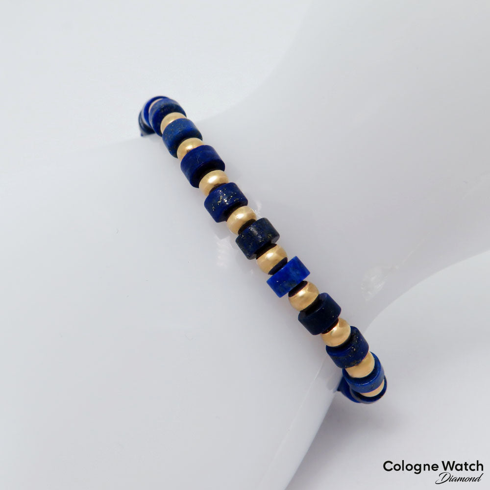 Jaibor Zugarmband m Lapis-Lazuli Besatz in 750/18K Rosegold / Nylon