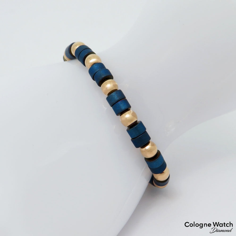 Jaibor pull bracelet with hematite trimming in 750/18K rose gold / nylon