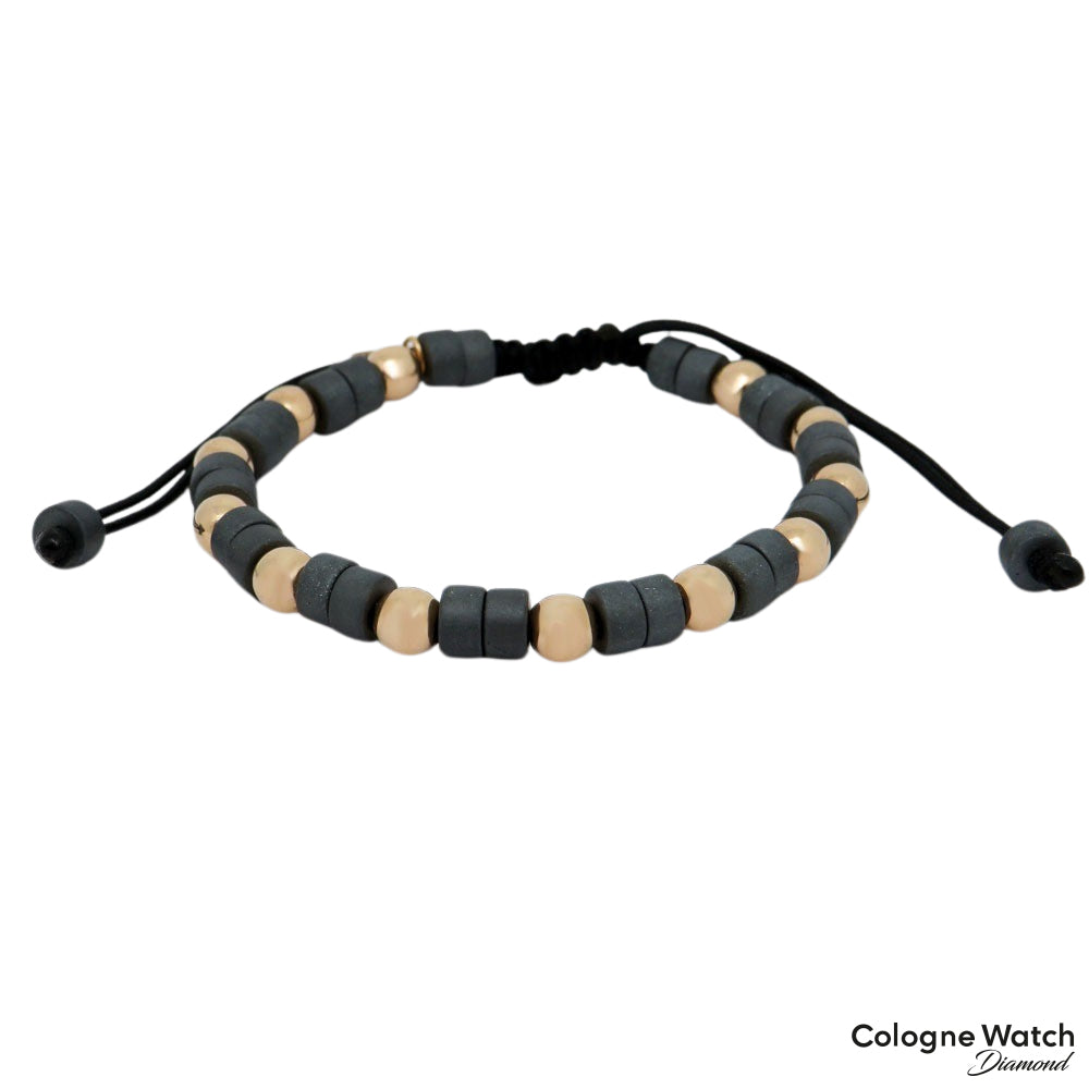 Jaibor pull bracelet with hematite trim Gray in 750/18K rose gold / nylon