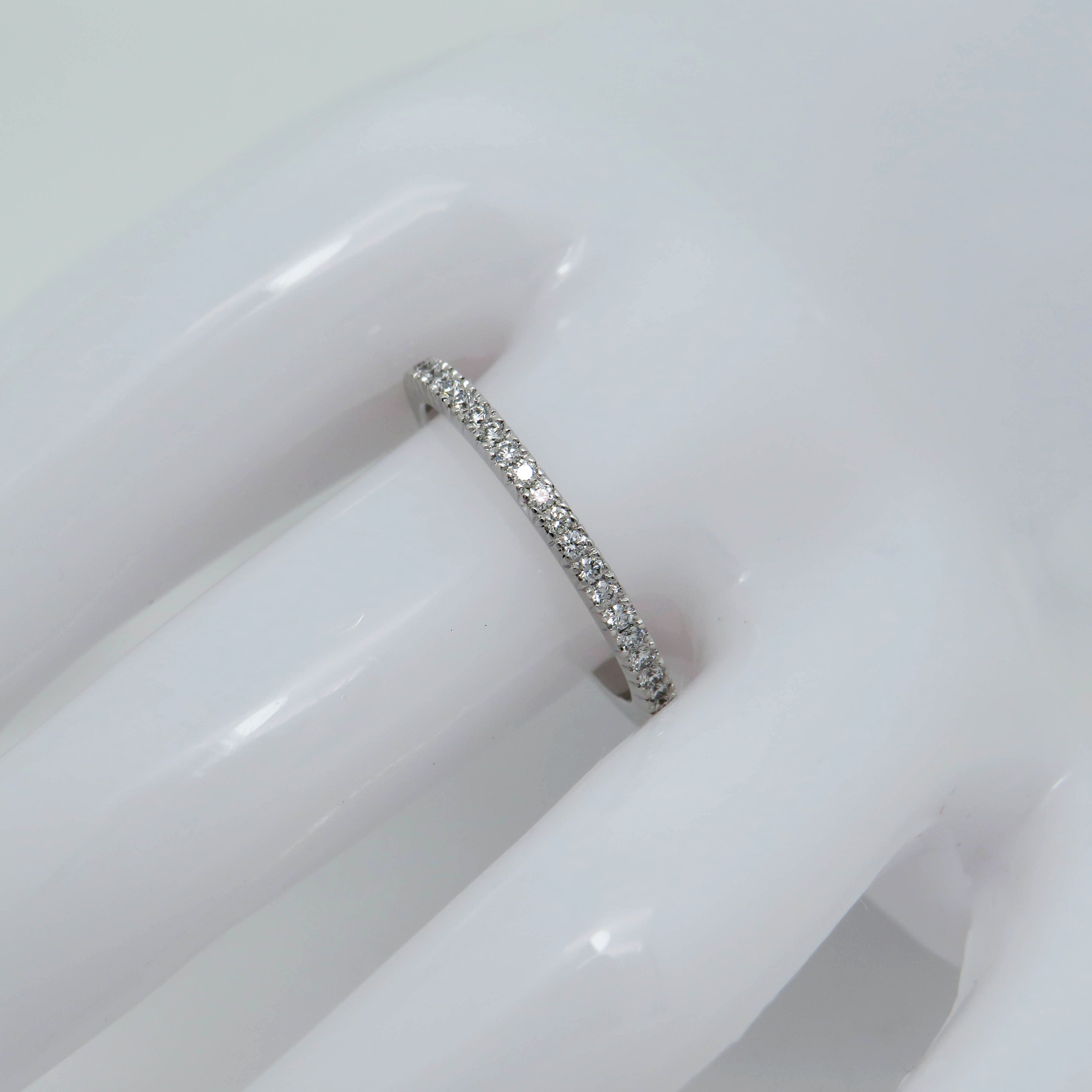 Ring Memo ring with approx. 0.50ct H-si brilliant-cut diamond in 750/18K White Gold size 56