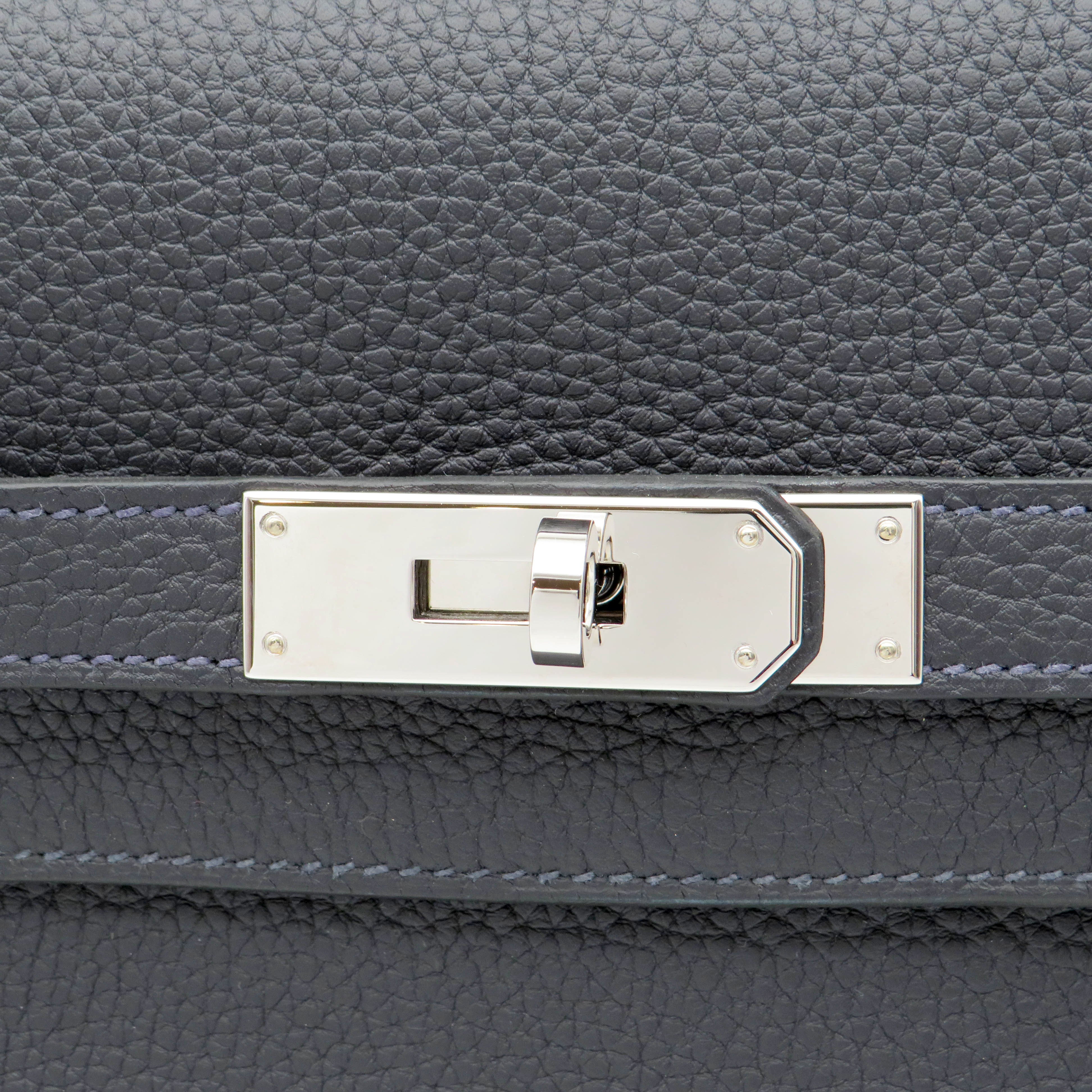 Hermès briefcase Kelly Dépéches 36, caban Togo leather Leather with Palladium fittings