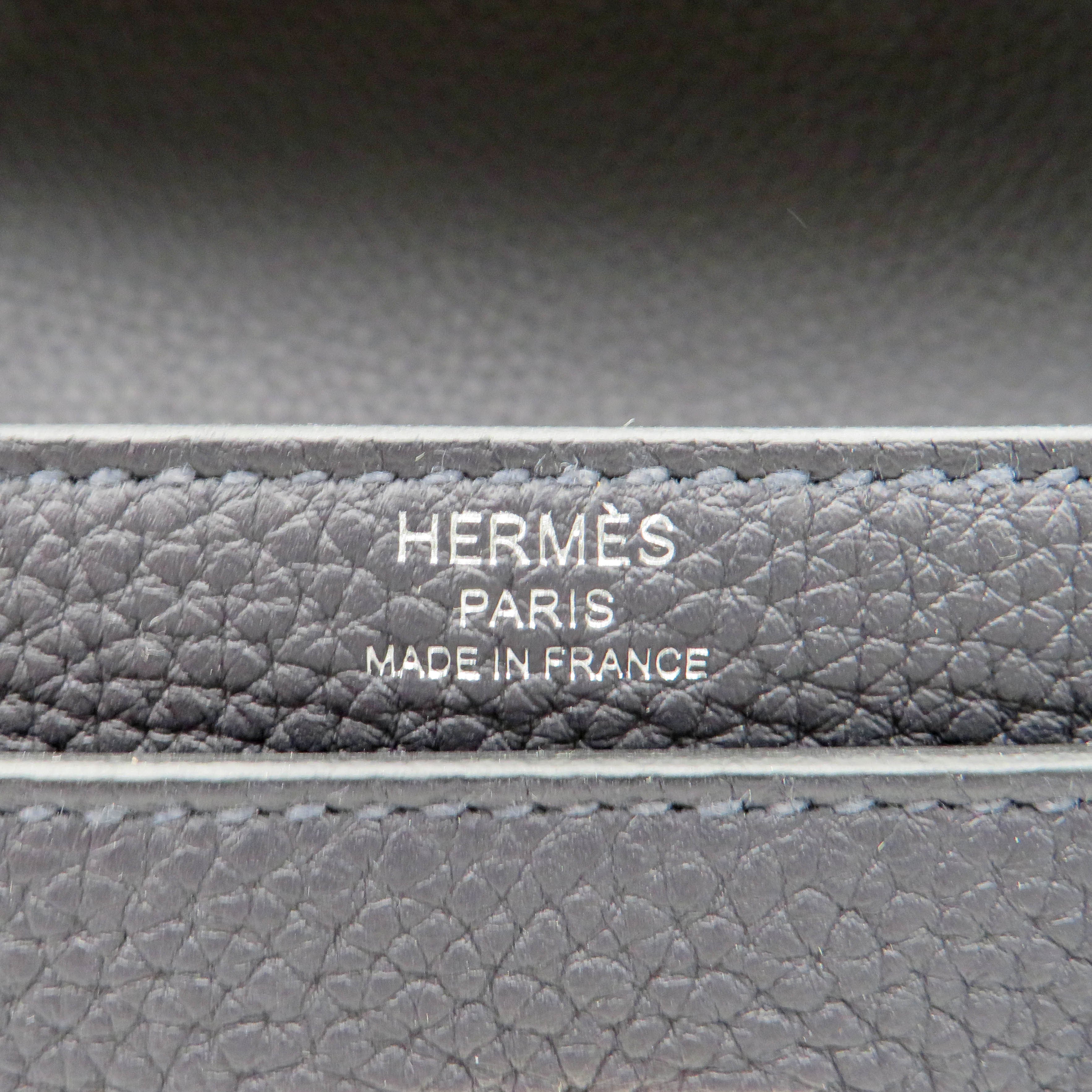 Hermès Aktentasche Kelly Dépéches 36, caban Togo Leder mit Palladium Beschlägen