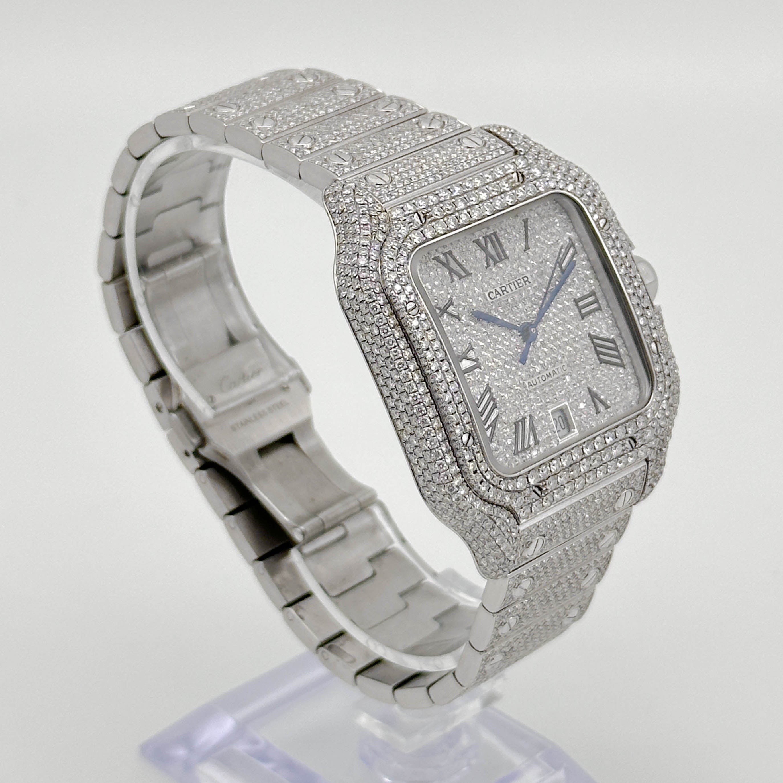 Cartier Santos Iced Out Stahl WSSA0018 2021