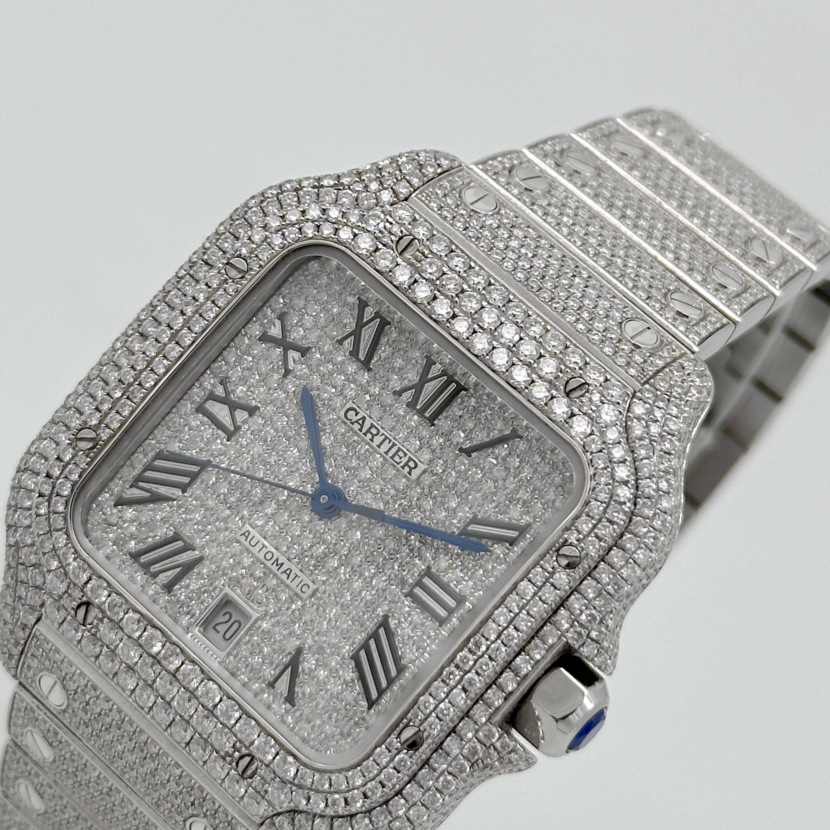 Cartier Santos Iced Out Stahl WSSA0018 2021