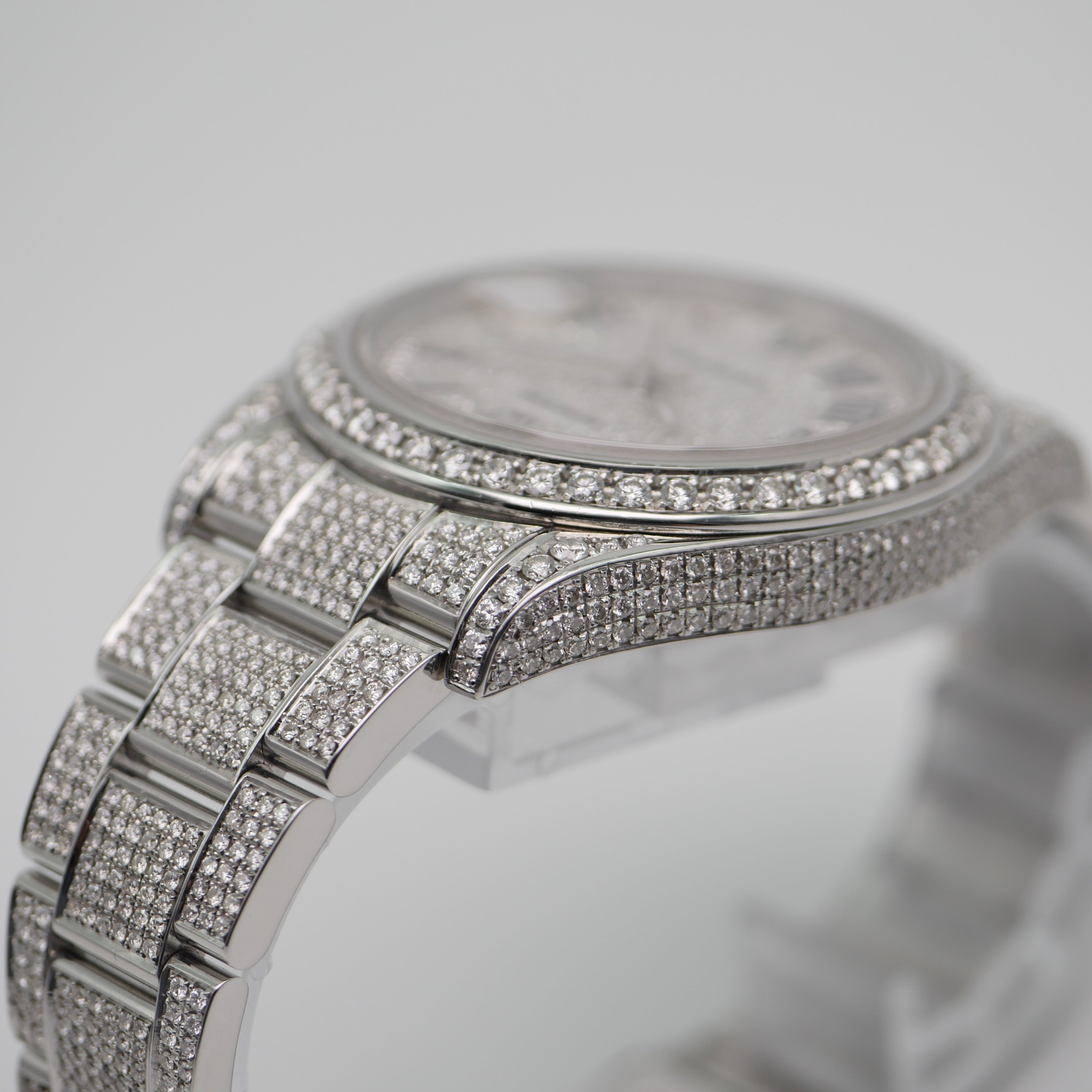 Iced out sale diamond rolex