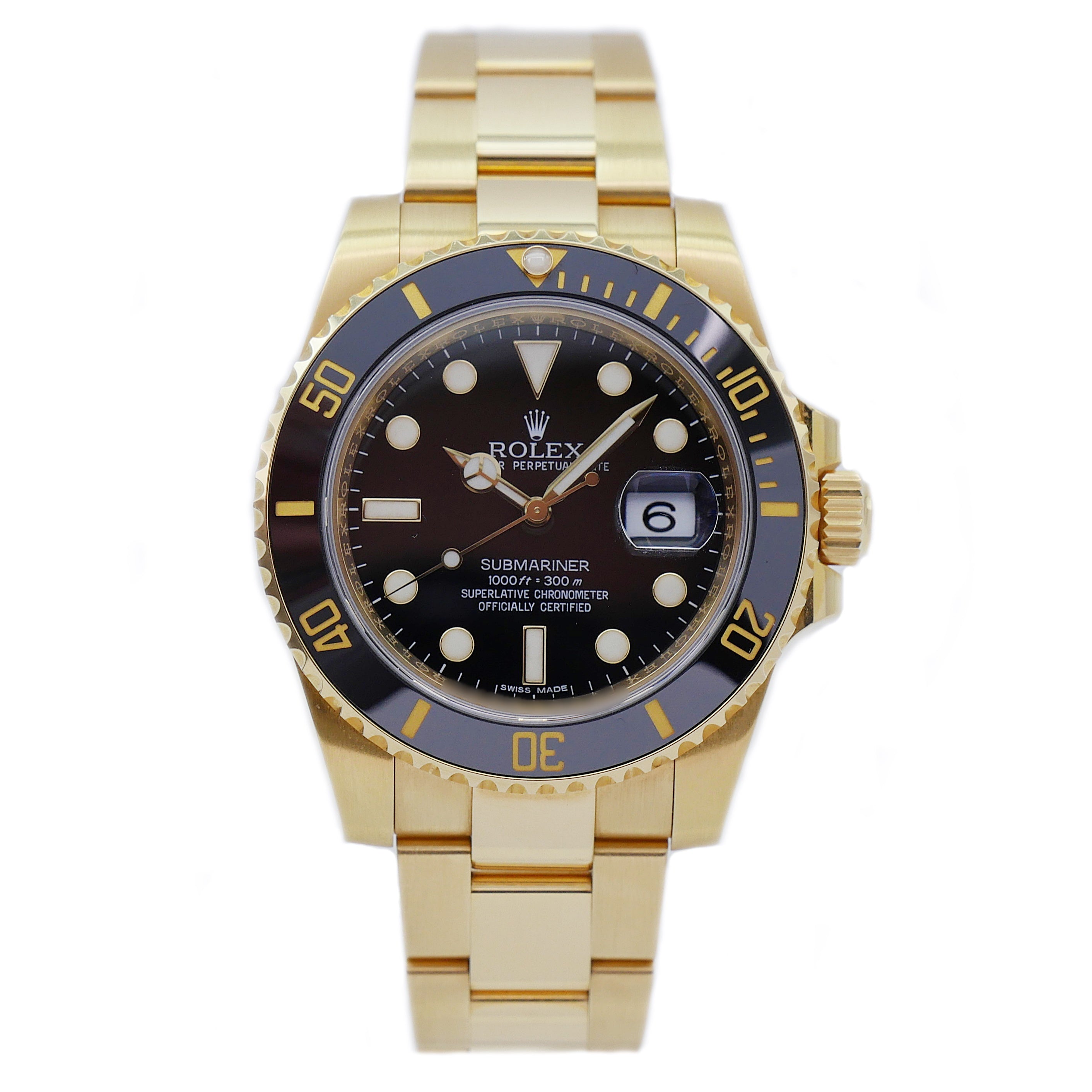 Rolex Submariner 40 Yellow Gold 116618LN- 2015
